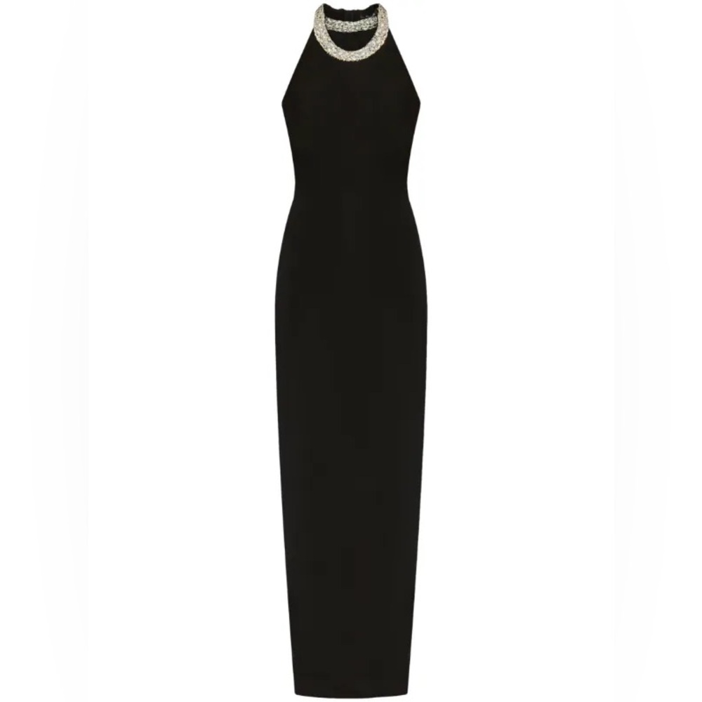 Balmain Black Cocktail crystal-embellished Dress Size 40